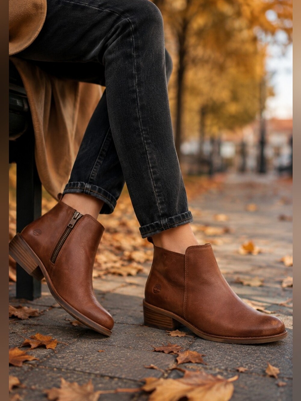 Timberland Brown Leather Side Zip Ankle Boots Women’s US 7 Chukka Boots